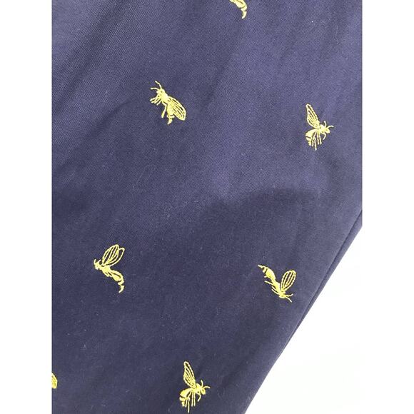 Lilly Pulitzer Navy Blue Yellow Wasp Embroidered Main Line Fit Pants Size 2 - Picture 3 of 9